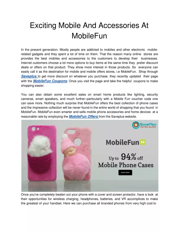 exciting mobile and accessories at mobilefun