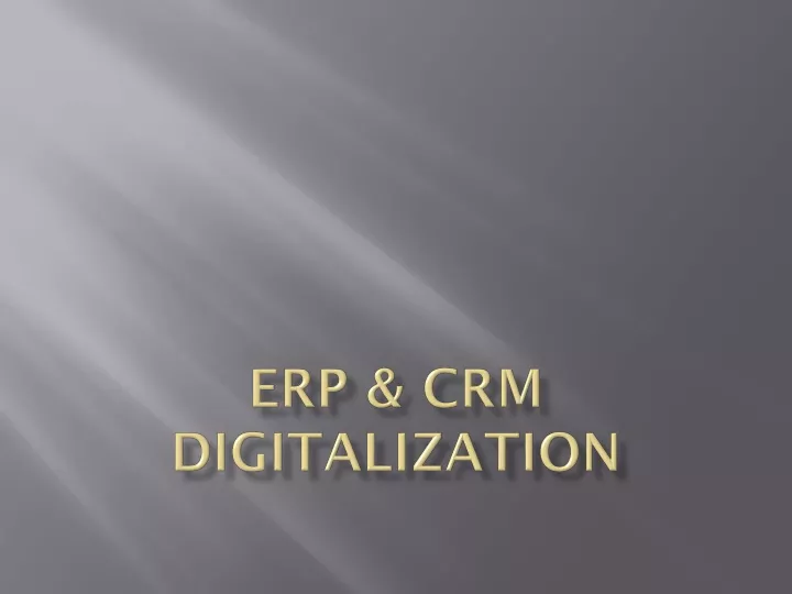 erp crm digitalization