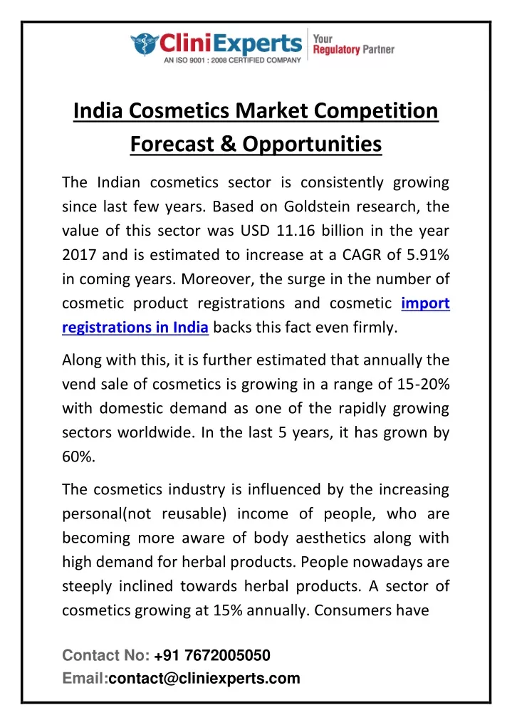 india cosmetics market competition forecast