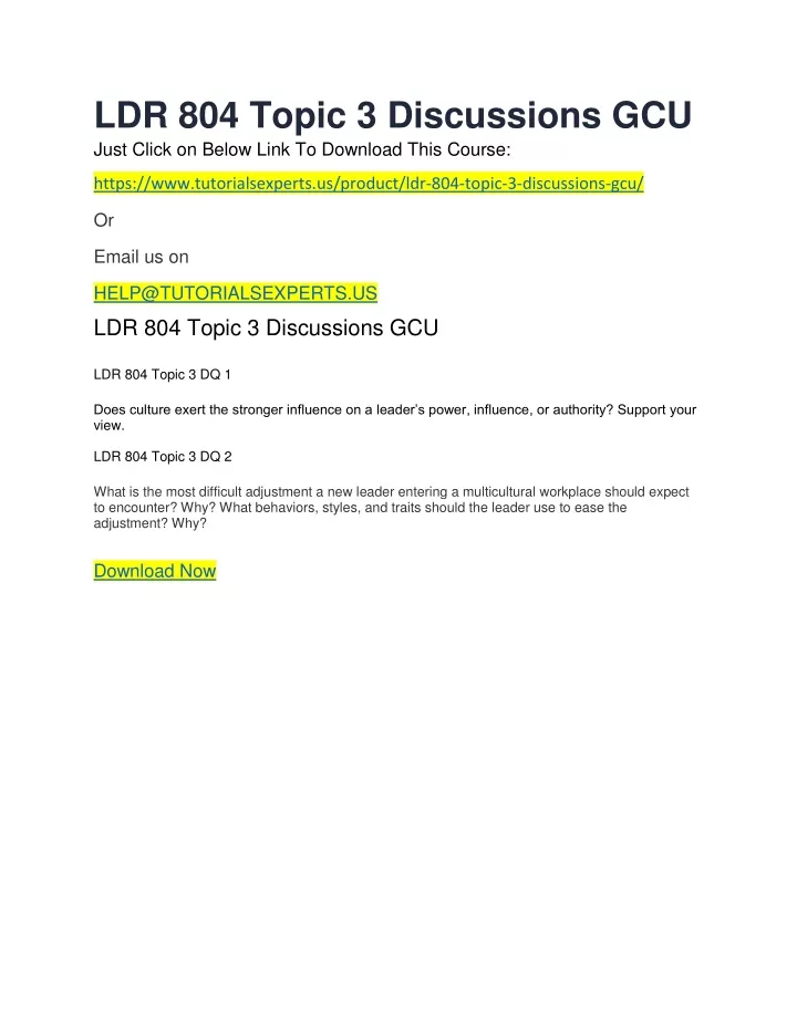 ldr 804 topic 3 discussions gcu just click