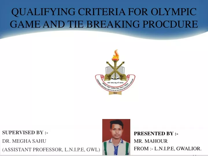 qualifying criteria for olympic game and tie breaking procdure