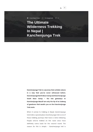 Kanchanjunga Trek