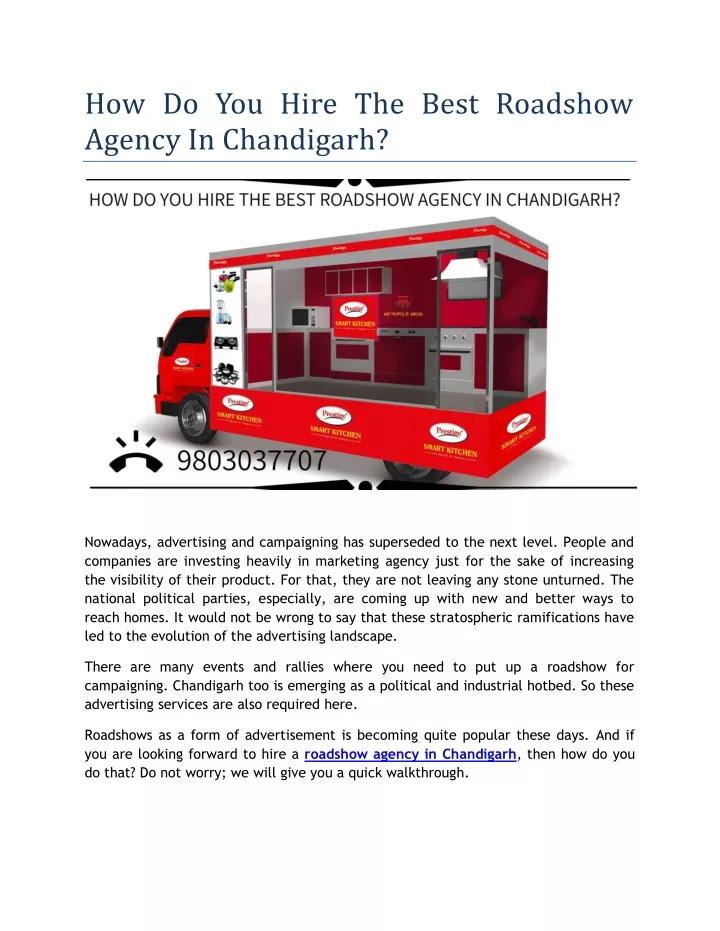 how do you hire the best roadshow agency