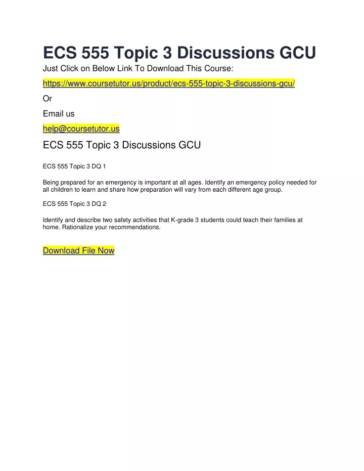 ecs 555 topic 3 discussions gcu just click