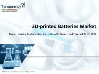 3D-printed Batteries Market - Global Industry Analysis, Size, Share, Growth, Trends, and Forecast, 2019 - 2027