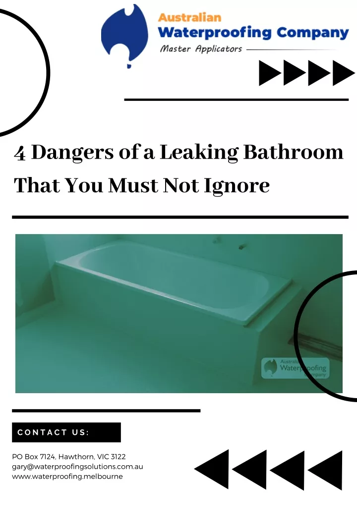 4 dangers of a leaking bathroom that you must