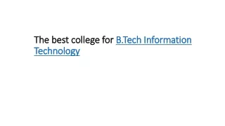 the best college for b tech information technology