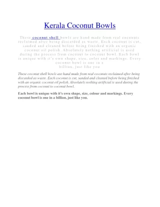 Kerala coconut bowls