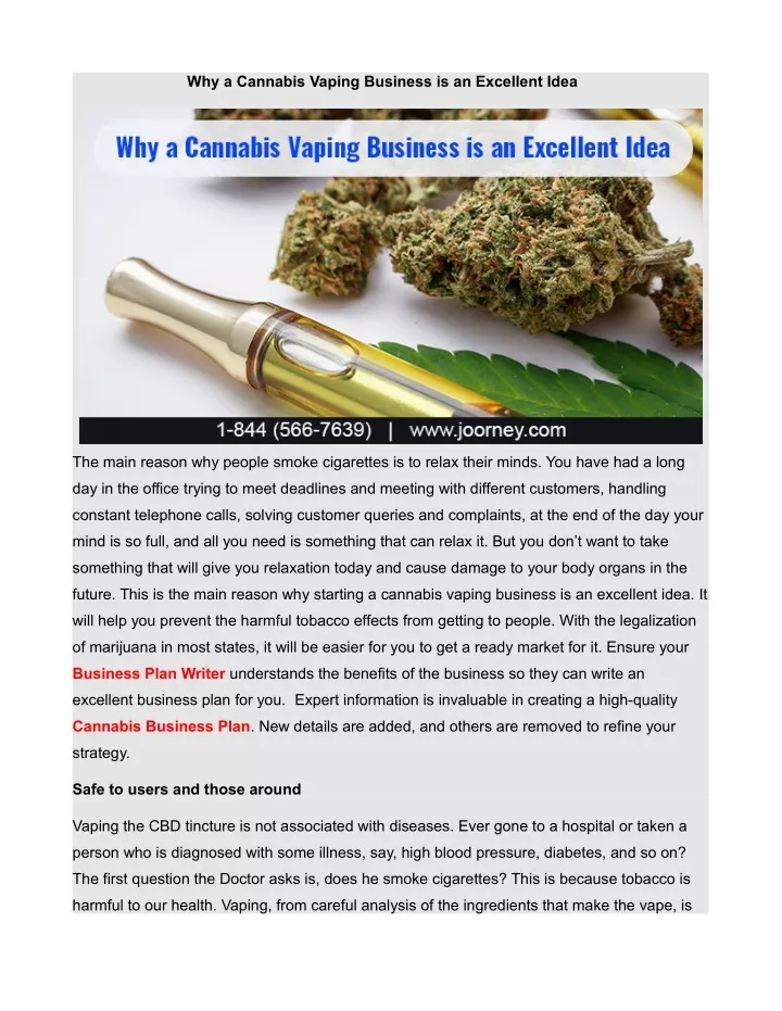 why a cannabis vaping business is an excellent