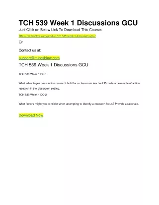 tch 539 week 1 discussions gcu just click