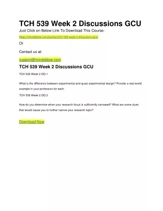 tch 539 week 2 discussions gcu just click