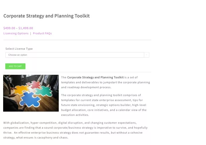 corporate strategy and planning toolkit