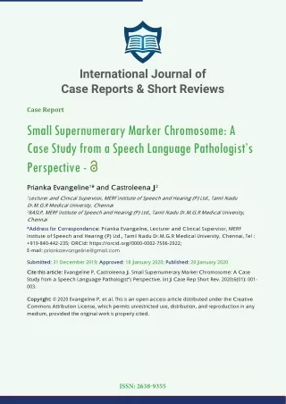 International Journal of Case Reports & Short Reviews