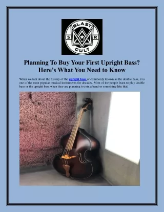 planning to buy your first upright bass here