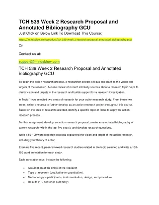 tch 539 week 2 research proposal and annotated