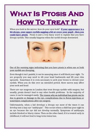 what is ptosis and what is ptosis