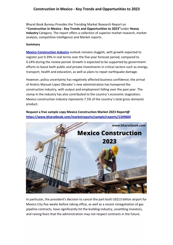 construction in mexico key trends