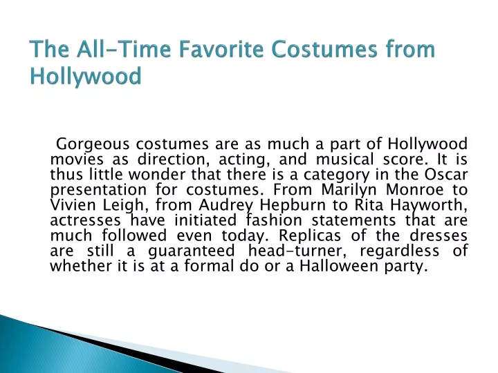 the all time favorite costumes from hollywood