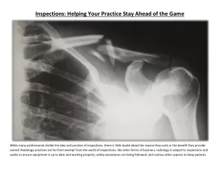 Inspections: Helping Your Practice Stay Ahead of the Game