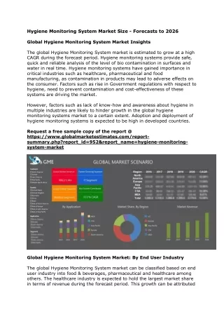 hygiene monitoring system market size forecasts