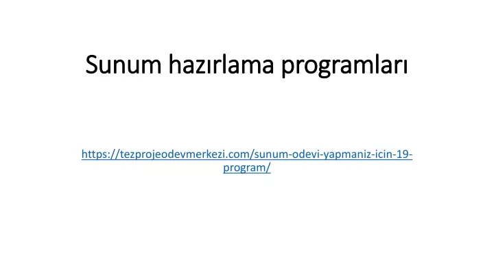 sunum haz rlama programlar