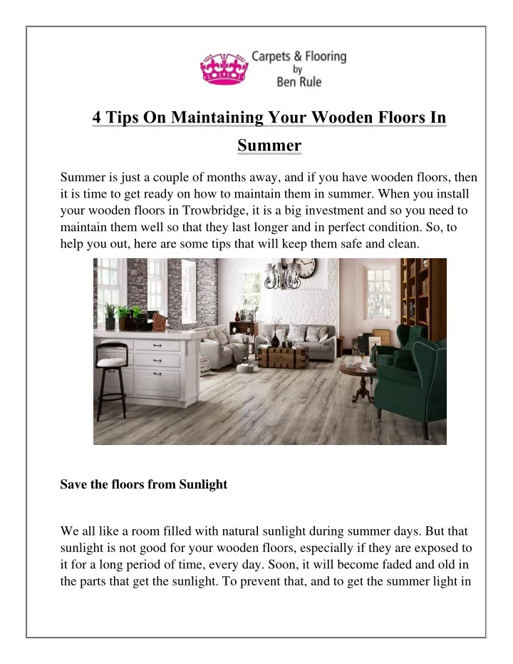 4 tips on maintaining your wooden floors in summer