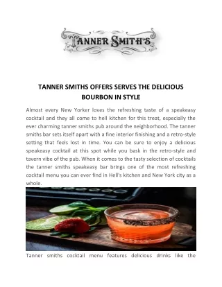 Best Speakeasy Cocktail Bar Midtown - Craft Cocktails - Tanner Smith's