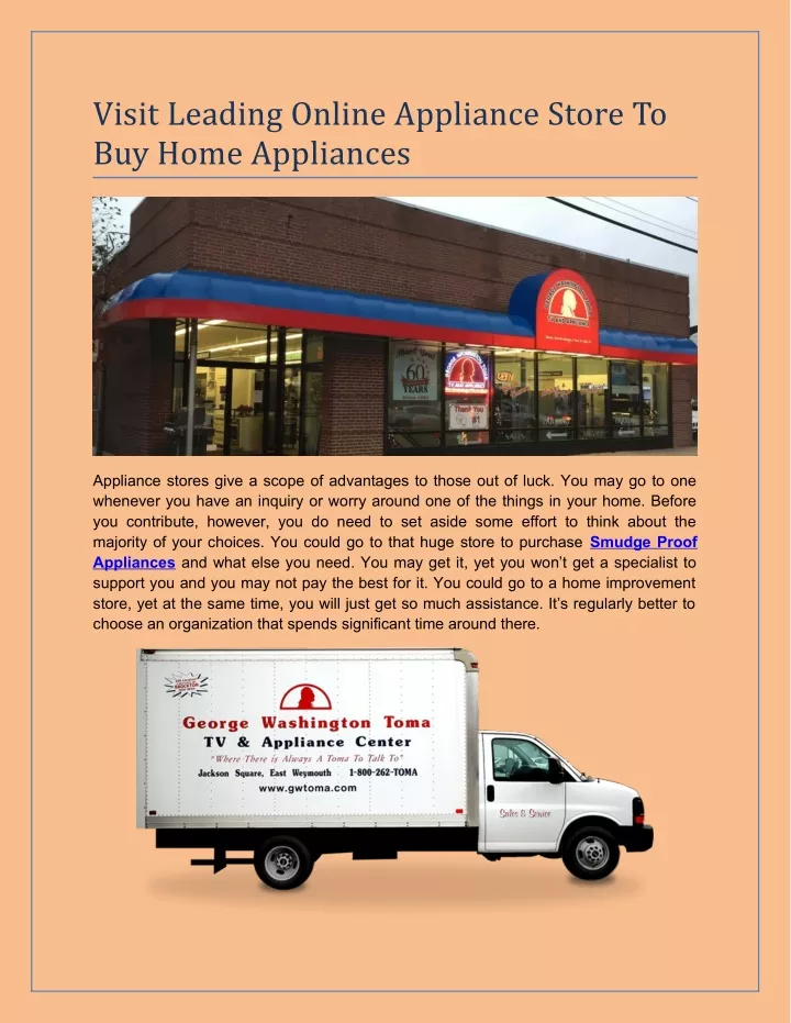 visit leading online appliance store to buy home