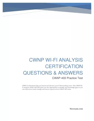cwnp wi fi analysis certification questions