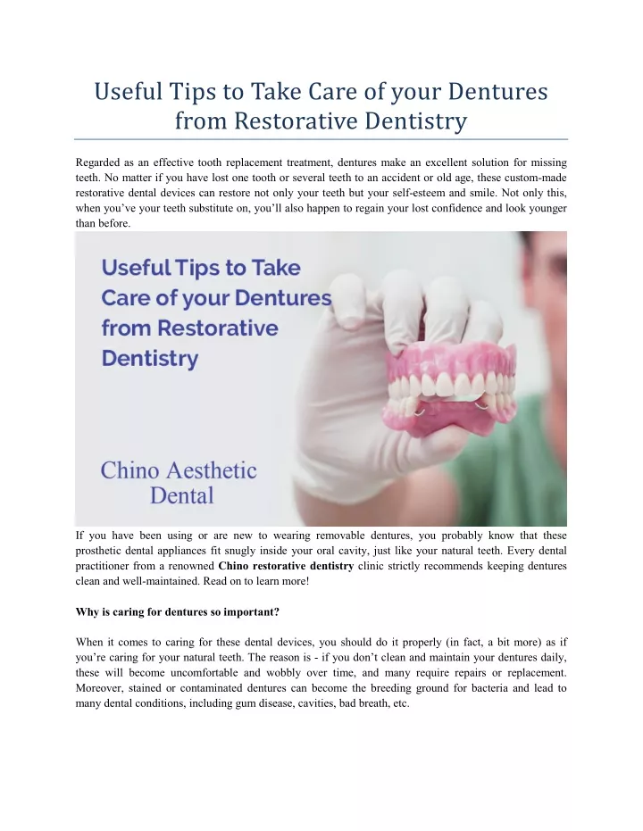 useful tips to take care of your dentures from