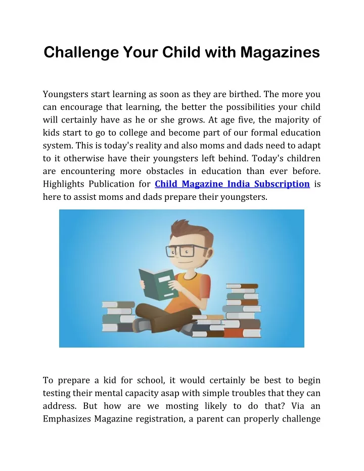 challenge your child with magazines