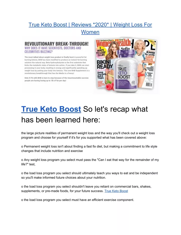 true keto boost reviews 2020 weight loss for women