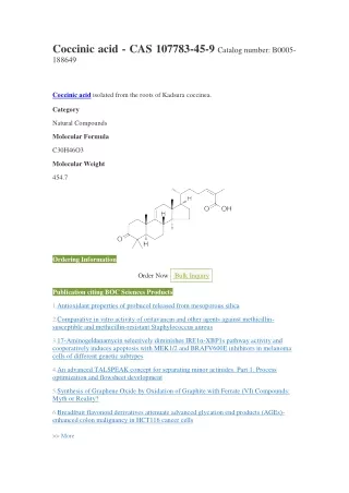 coccinic acid cas 107783 45 9 catalog number