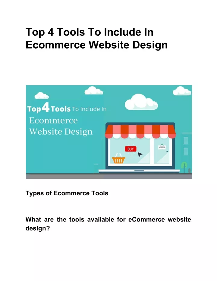top 4 tools to include in ecommerce website design