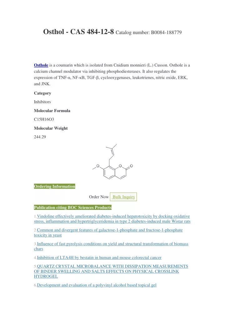 osthol cas 484 12 8 catalog number b0084 188779