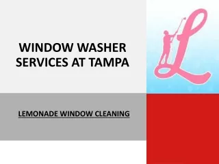 Hire Professional Window Washer In Tampa Today - Lemonade Window Cleaning