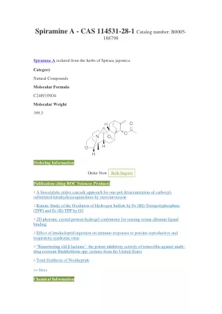 spiramine a cas 114531 28 1 catalog number b0005