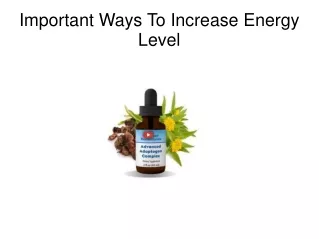 Important Ways To Increase Energy Level