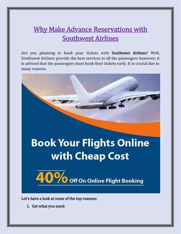 why why make advance reservations with make