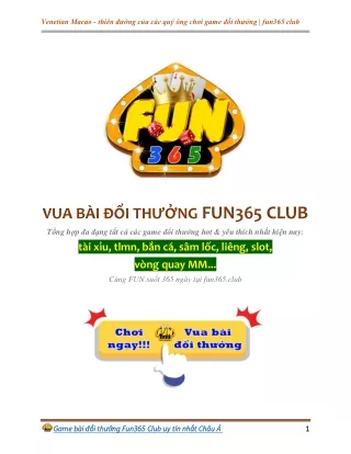 Venetian Macao - thiên đường của các quý ông chơi game đổi thưởng | fun365 club