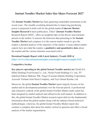 instant noodles market sales size share forecast