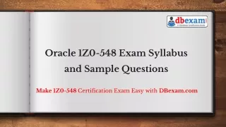 oracle 1z0 548 exam syllabus