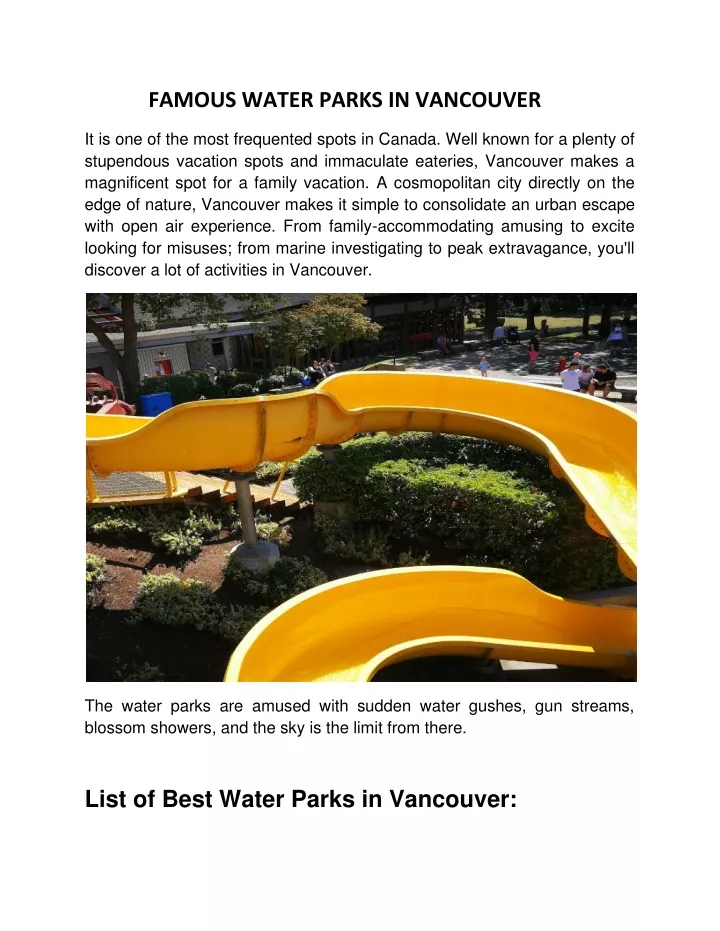 famous water parks in vancouver