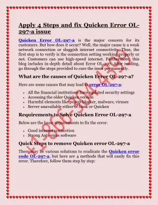 apply 4 steps and fix quicken error ol 297 a issue