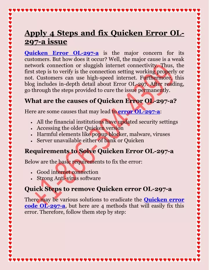apply 4 steps and fix quicken error ol 297 a issue