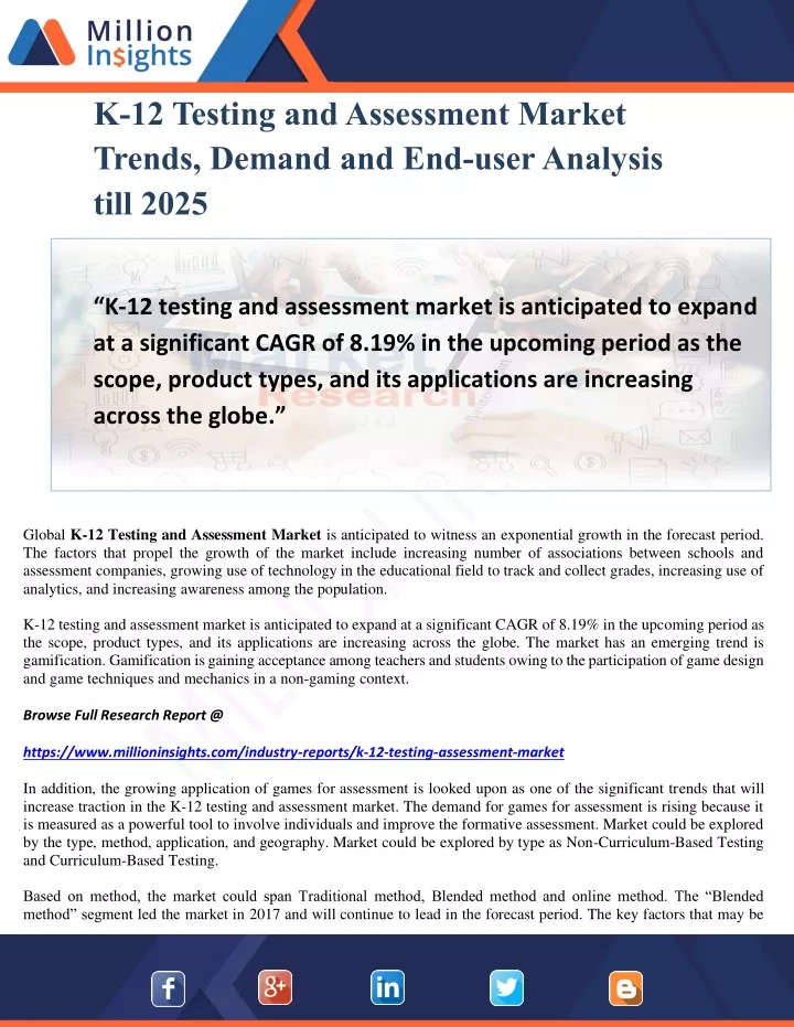 k 12 testing and assessment market trends demand