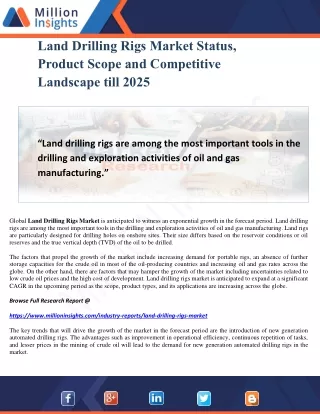 land drilling rigs market status product scope
