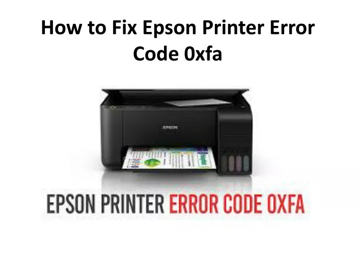 how to fix epson printer e rror code 0xfa