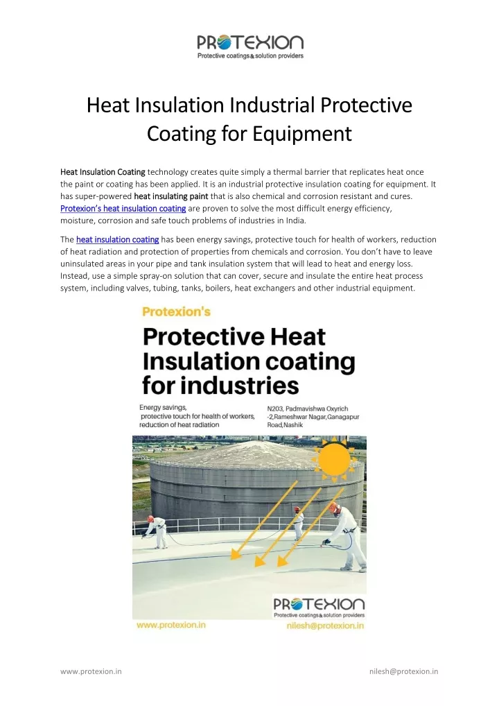 heat insulation industrial protective coating