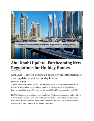 abu dhabi update forthcoming new regulations